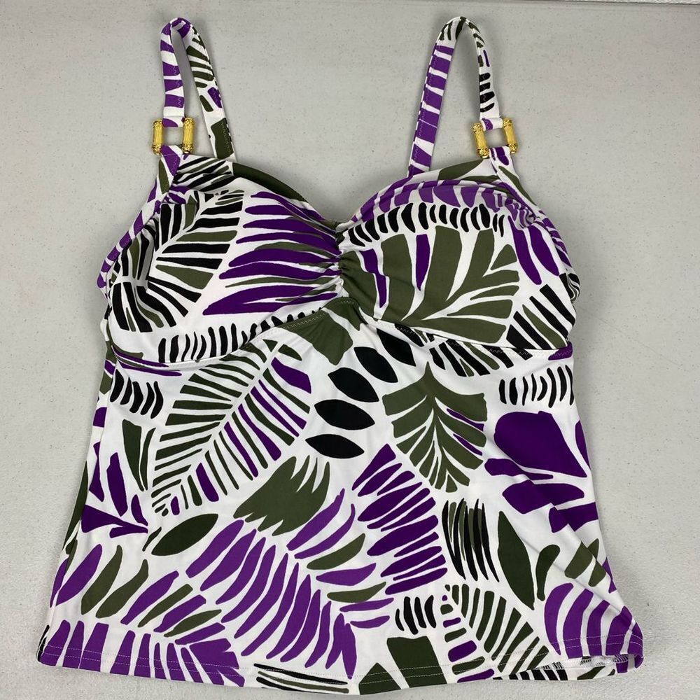 Lands' End Purple Olive Tankini Top size 8